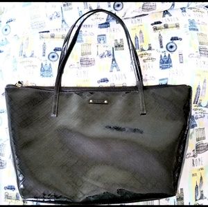 Kate Spade Black Patent Embossed Spade Tote